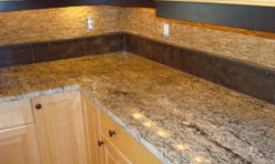 Cool Tone Granite Slab Kitchen