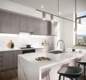 quartz marble countertop Mari Multifamily — Bellevue, WA