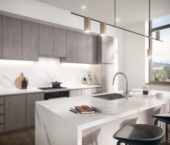 quartz marble countertop Mari Multifamily — Bellevue, WA